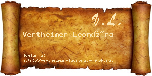 Vertheimer Leonóra névjegykártya